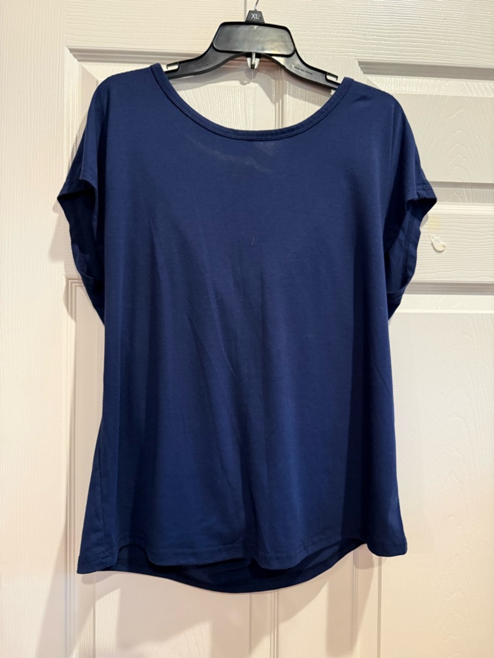SHEIN Navy Blue Draped Short Sleeve Tee
